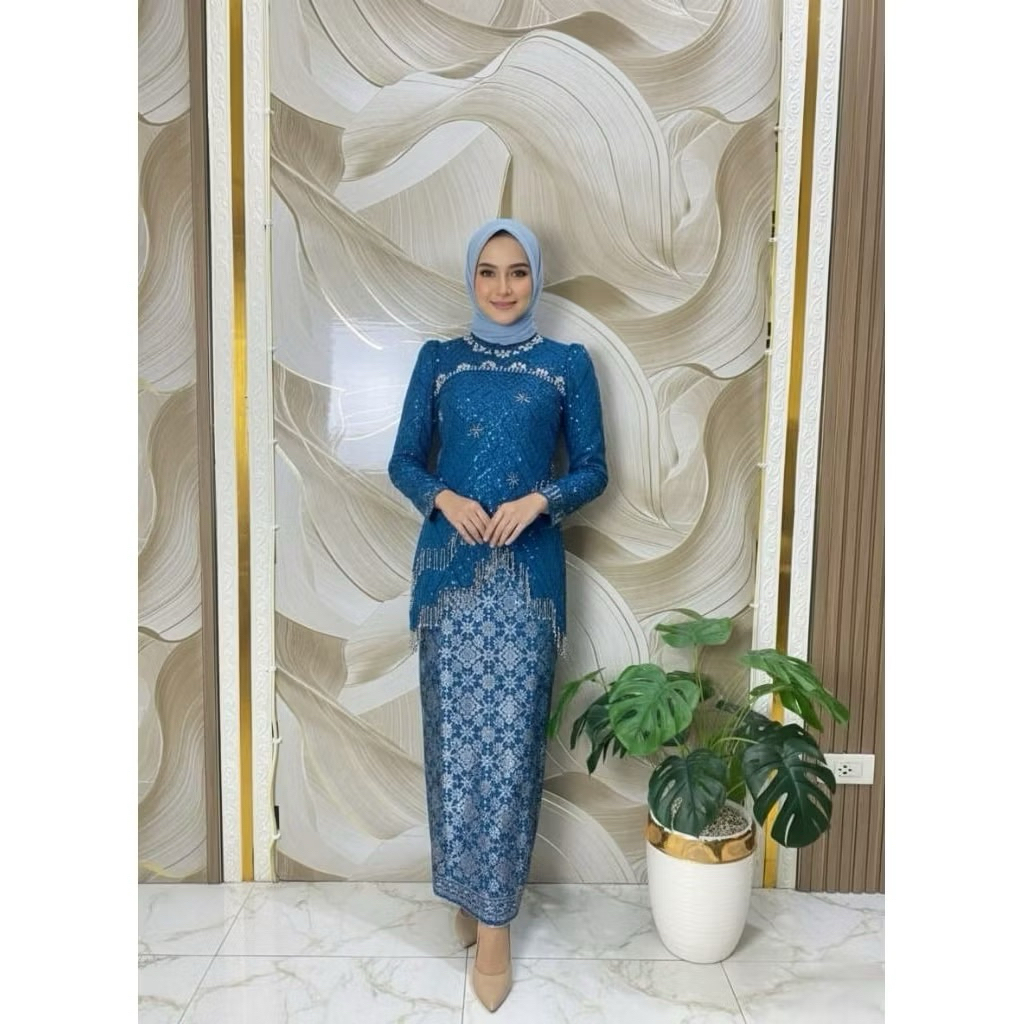 Permata Olshop / Set Kebaya Payet Rumbai Mewah / Kebaya Wisuda / Kebaya Mewah / Kebaya Payet Rumbai 
