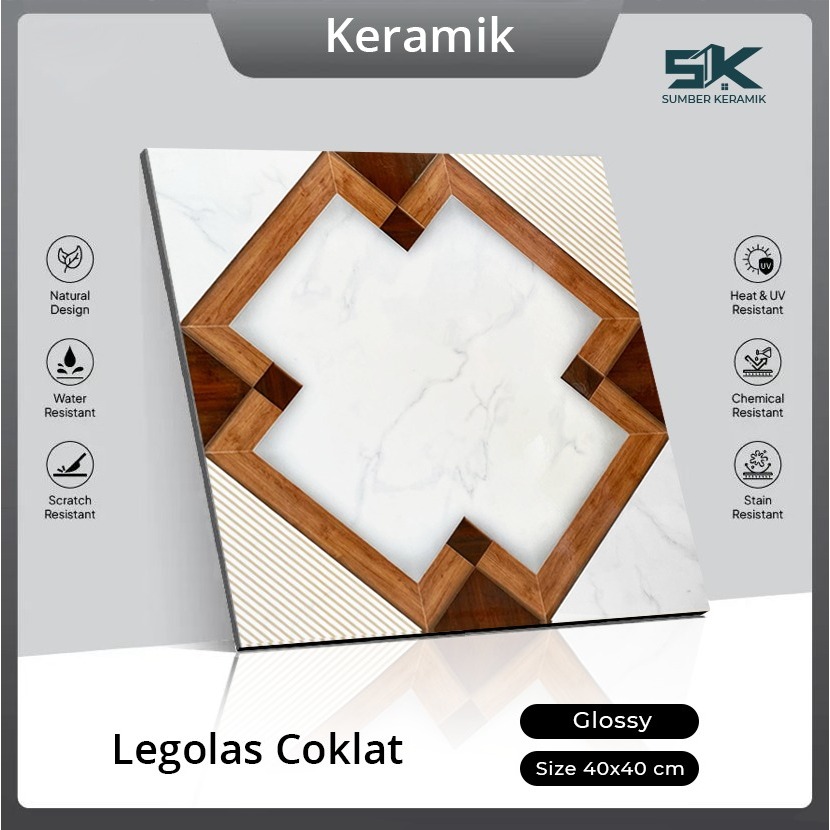 KERAMIK LANTAI LEGOLAS COKLAT 40X40
