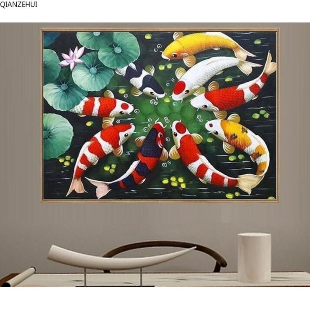 Lukisan minimalis ikan koi