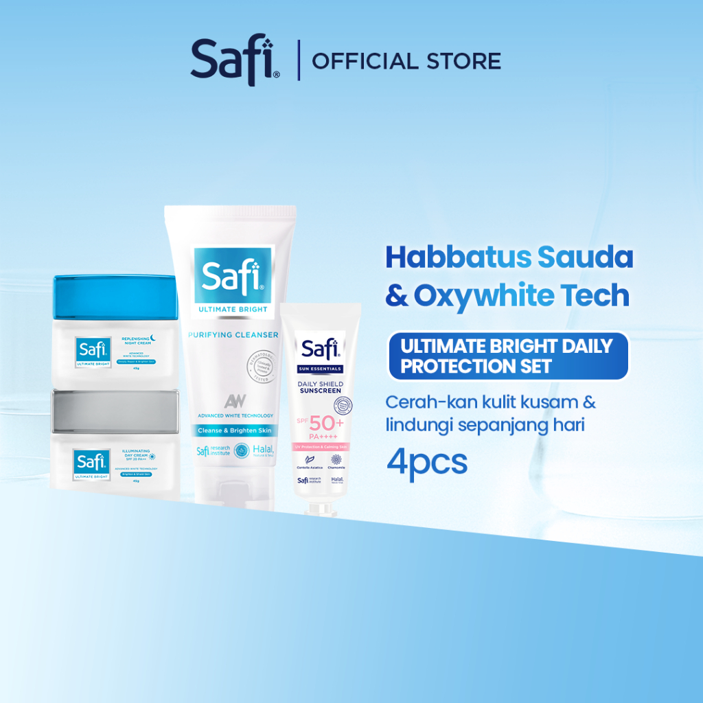 Safi Ultimate Bright Daily Protection Set - Paket Skincare Wajah Brightening