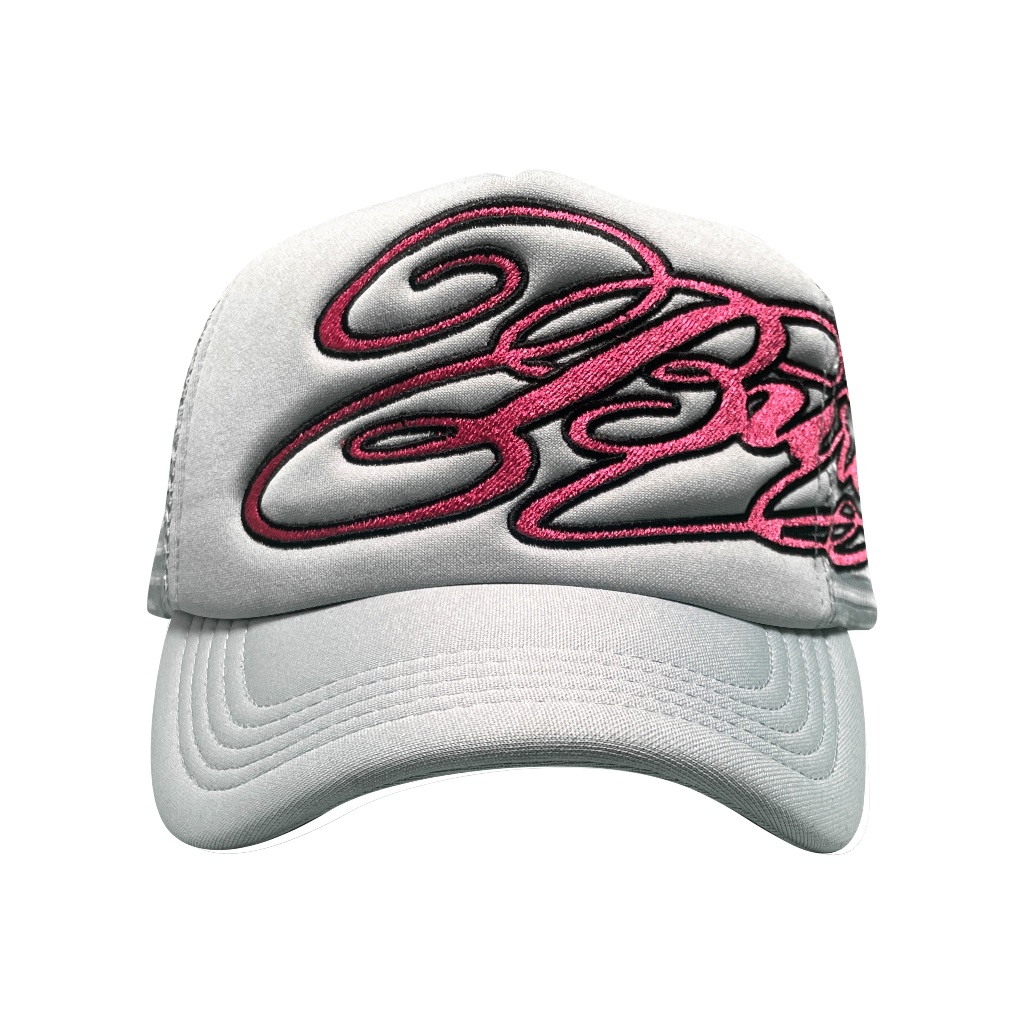 Buron - Raven Trucker Hat Grey Topi Trucker Abu Unisex dengan Grafik Bordir