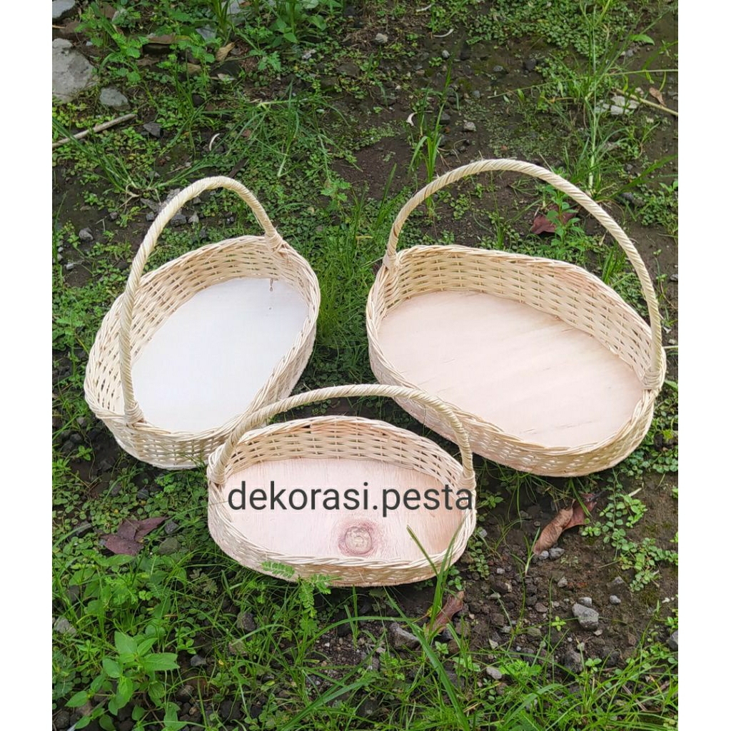 keranjang rotan tangkai ombak seserahan hampers
