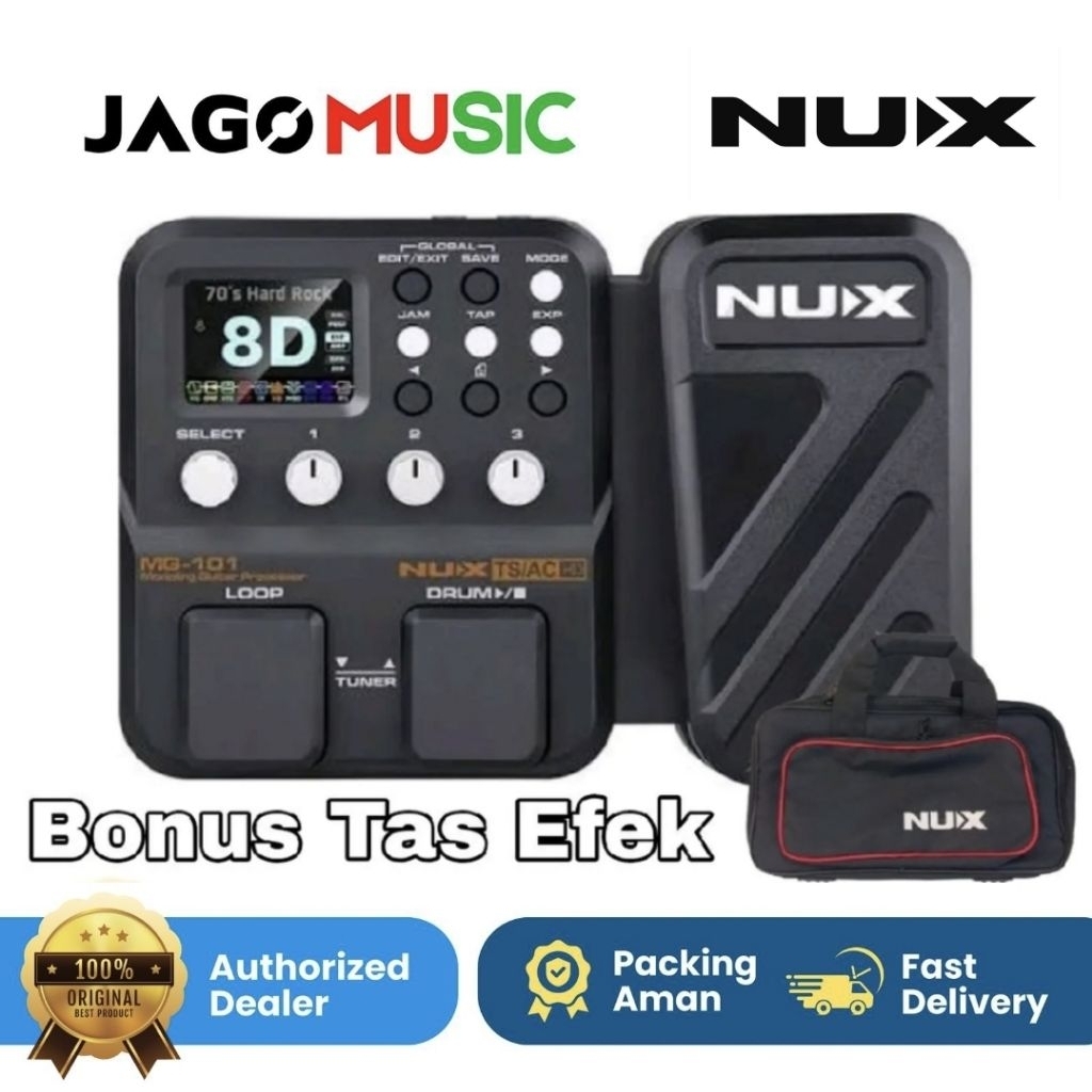 New Efek Gitar Nux MG101 Efek Nux MG 101 Multi Effect Pedal Original Pengganti Nux