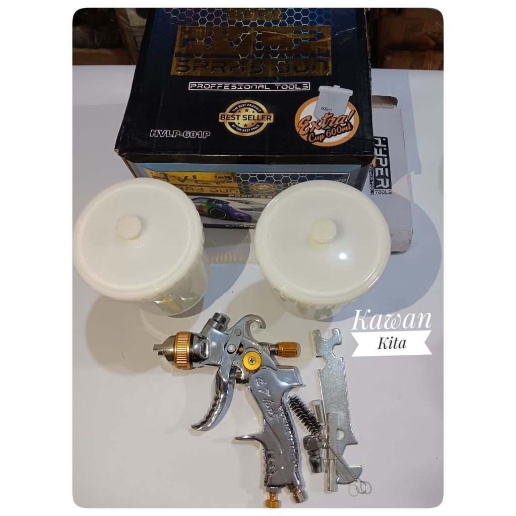 HYPER HVLP 600CC SPRAY GUN SEMPROTAN ANGIN CAT TABUNG ATAS HVLP-601 P