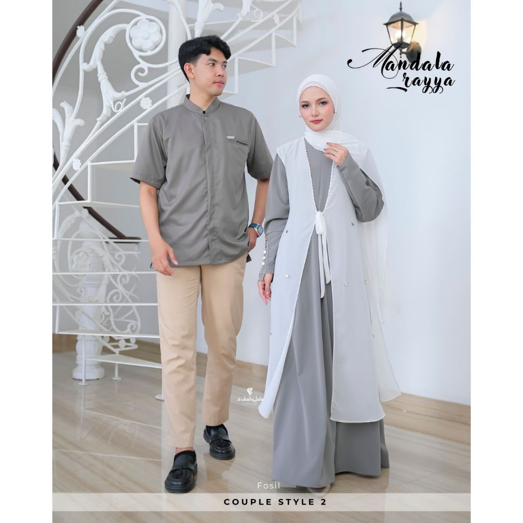 Sarimbit Mandala Rayya Famset Keluarga Lebaran Premium Terbaru 2026 by Sukahijab Warna Fossil