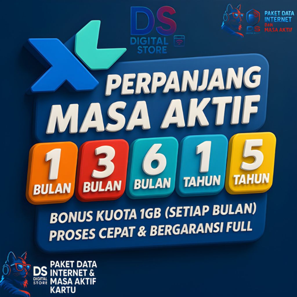 Masa Aktif XL 4 , 5 , 6 Bulan Bergaransi