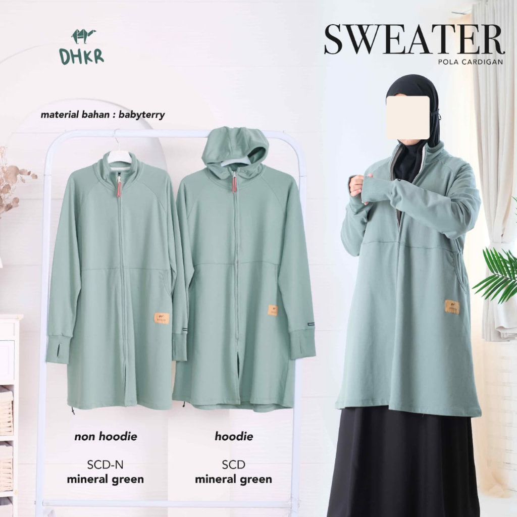 Sweater Cardigan Wanita Hoodie Dhikr & Sabr