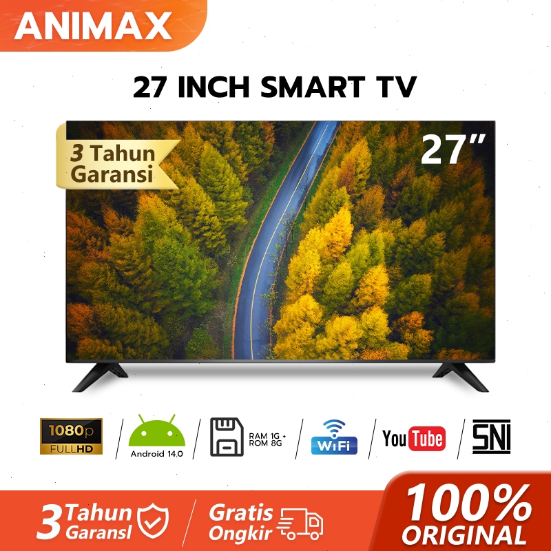 ANIMAX Smart TV Digital 27 inch 30 inch Android TV LED 21/22/24/25/27/30 Inch Digital TV LED 1080 FH