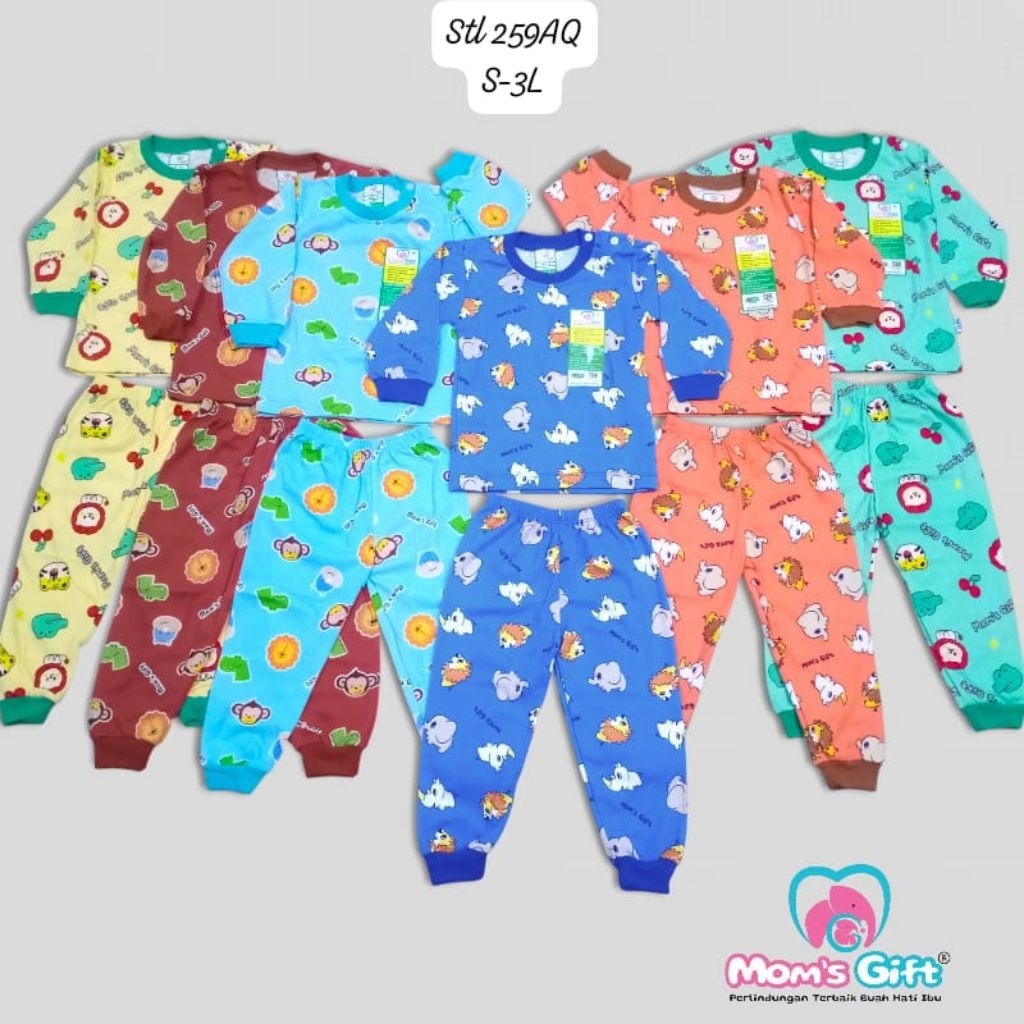 3pcs Setelan Panjang Anak Moms Gift / Setelan Tidur Moms Gift/Setelan Bobo anak