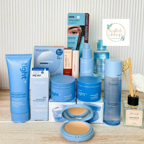 Wardah Paket Lightening Skincare Plus Makeup Simple 9 produk