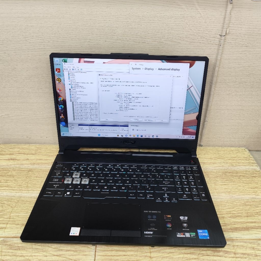 Laptop Second Asus Tuf F15 Fx506hf Core i5-11400h Ram 8gb Ssd 512gb Rtx 2050