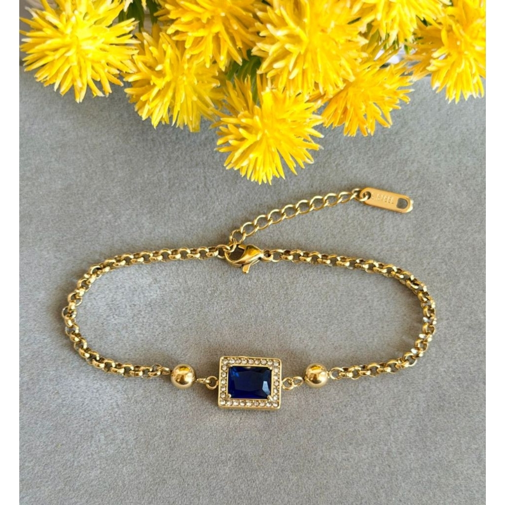 Gelang titanium mata biru