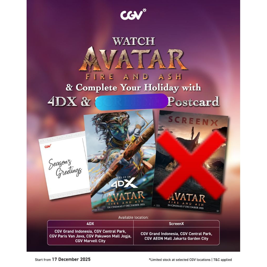 AVATAR FIRE AND ASH 4DX PostCard CGV