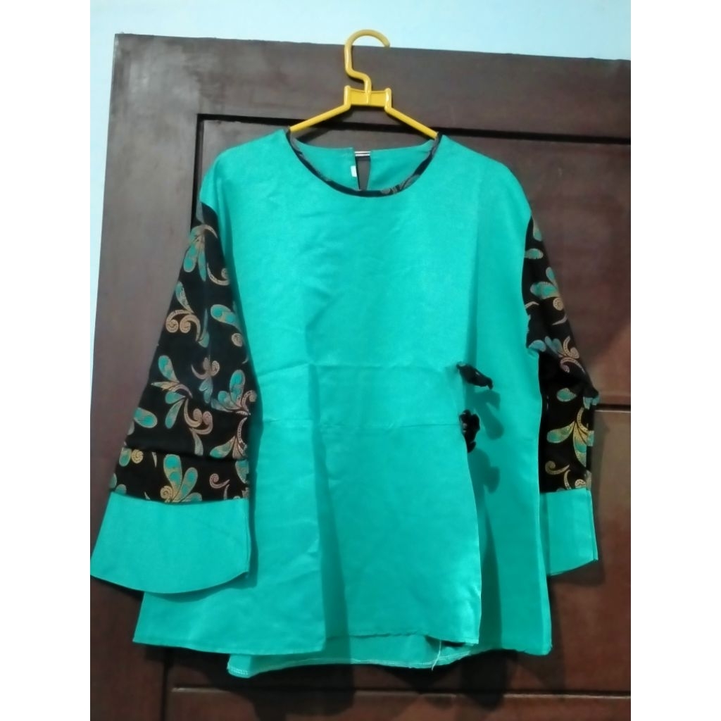 PL atasan wanita polos kombinasi batik