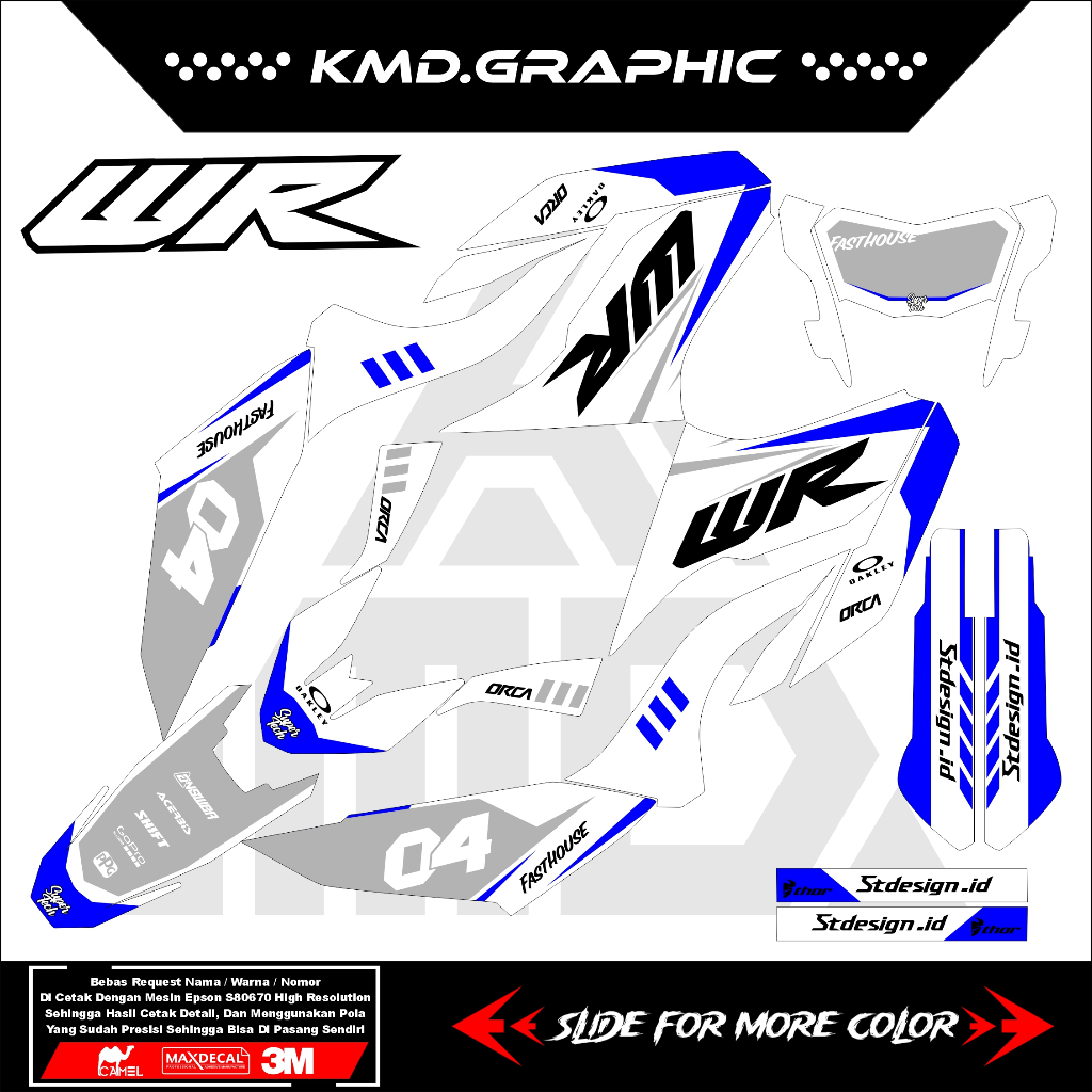 DECAL STICKER WR 155 FULL BODY KODE 06/ DECAL KEREN WR 155 SUPERMOTO