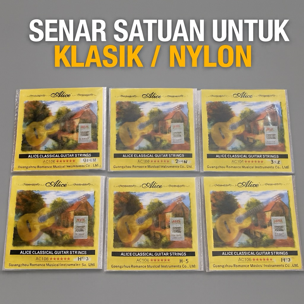 Senar Satuan Eceran Gitar Klasik Nilon Nylon Alice Original