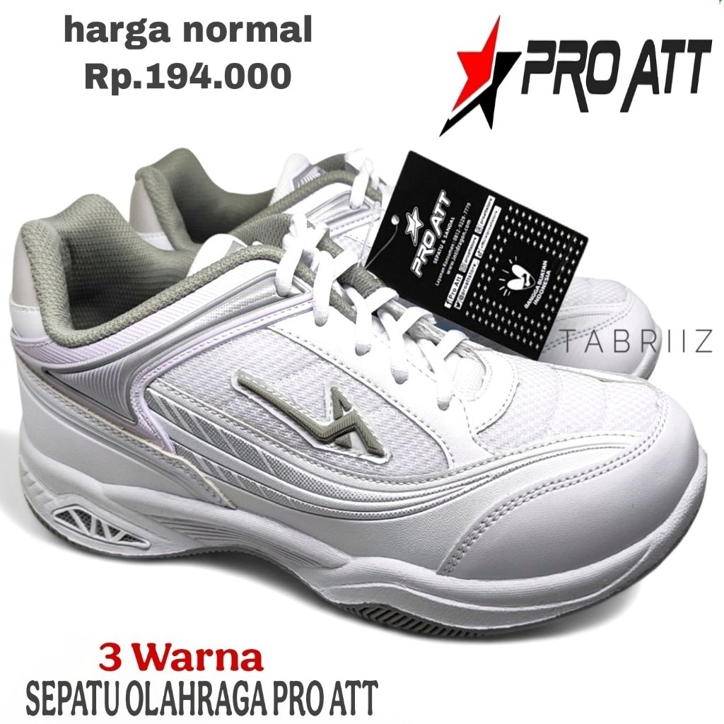 BARU Sepatu PRO ATT PUTIH Olahraga Pria - Sepatu Lari Badminton Pria - 100% ORIGINAL