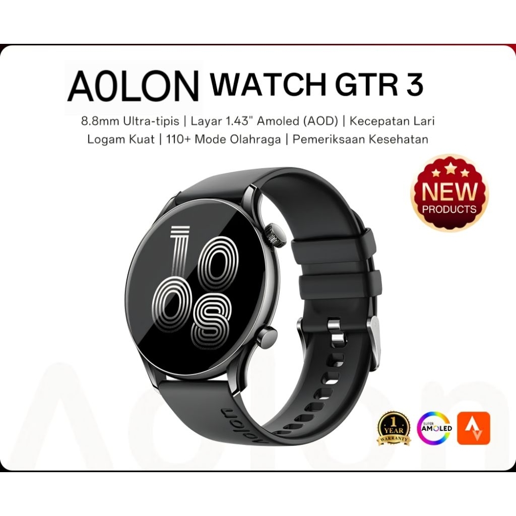 Jam Tangan Smartwatch Tipis Original 46mm Amoled AOD Ultra-thin