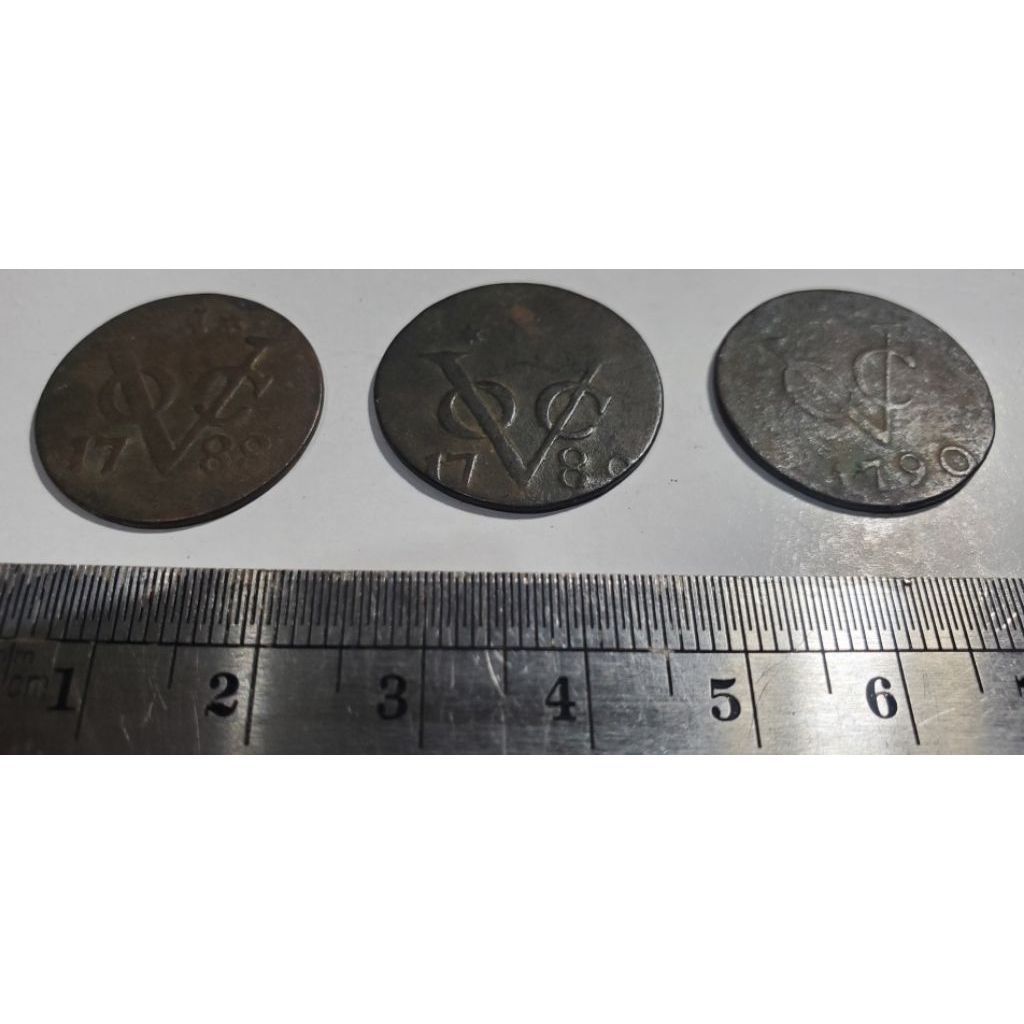 3 biji koin voc  temuan sungai untuk koleksi/edukasi/dll.