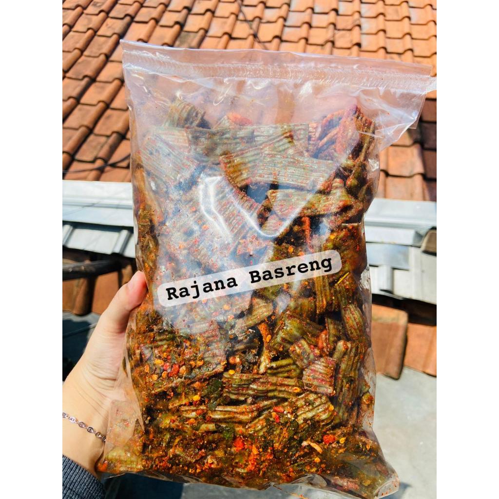 kerupuk jengkol pedas 1kg / kerupuk jengkol pedas daun jeruk / kerupuk viral