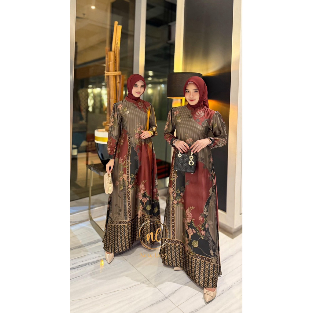 LILIANA DRESS BY NEW LUSY Gamis Lebaran simple dan elegan cod