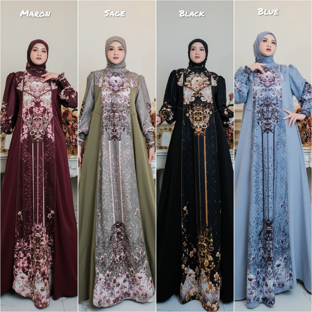 FARASYA SERIES BY ALYA SYARI / DRESS SYARI / GAMIS SYARI BRANDED/ DRESS PESTA/ GAMIS LEBARAN TERBARU