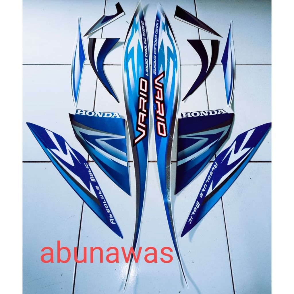 STIKER STRIPING MOTOR HONDA VARIO 110 KARBU 2012-2013 BIRU