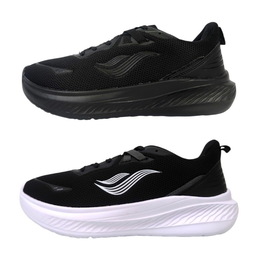 DESLE FUJI - Sepatu Sekolah Olahraga Running Pria Wanita Hitam Putih