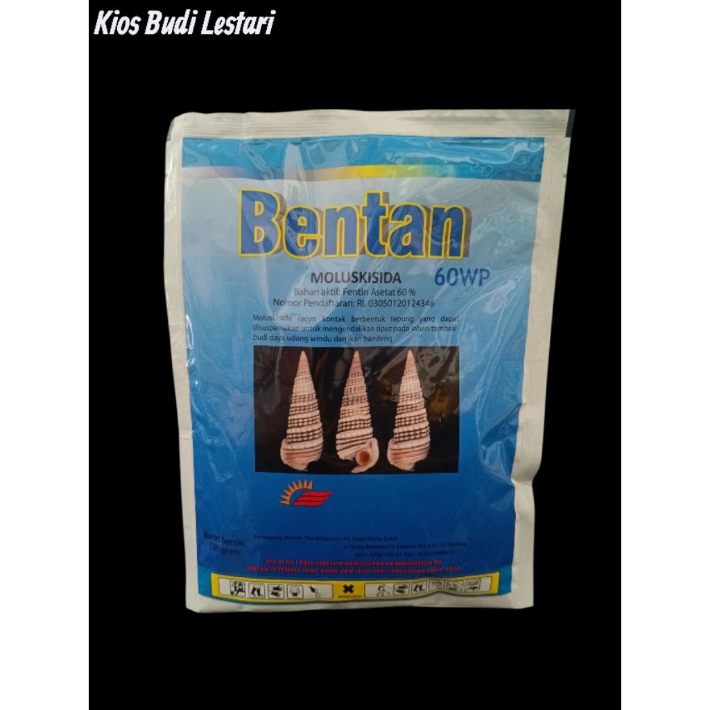 Moluskisida Bentan 60WP 100gram - Moluskisida Racun Kontak Pembasmi Siput Tambak - Keong Sawah