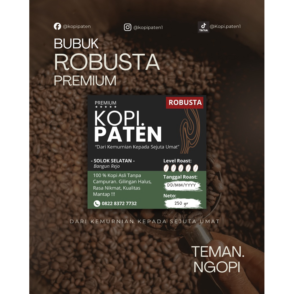BUBUK KOPI ROBUSTA SOLOK SELATAN 250 gr