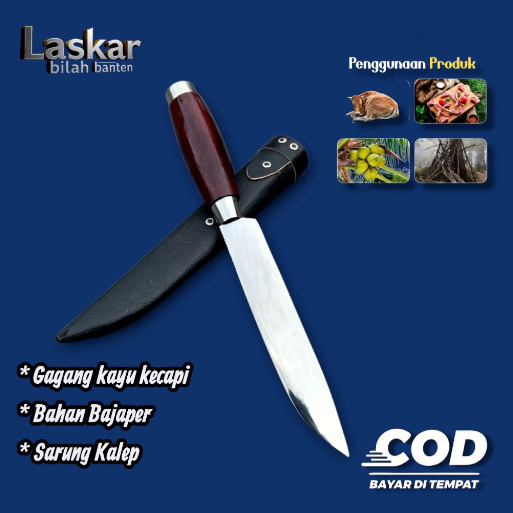 Pisau Sembelih Hewan Qurban Kambing & Ayam Bajaper Super Tajam