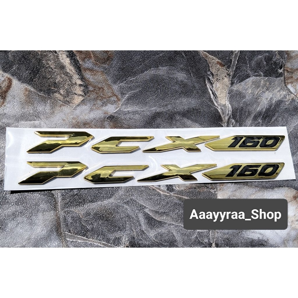 Logo Emblem PCX 160. Timbul , Gold