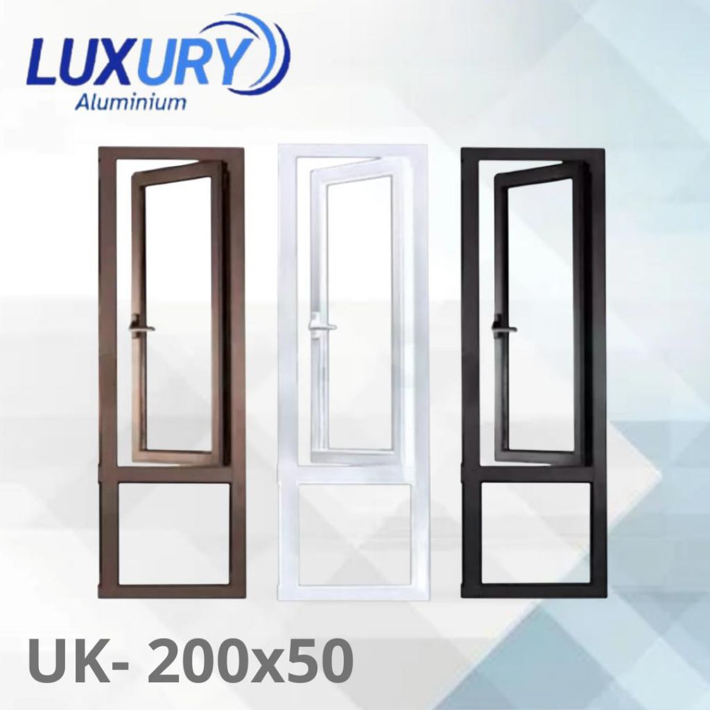jendela aluminium 3 inc ukuran 200x50