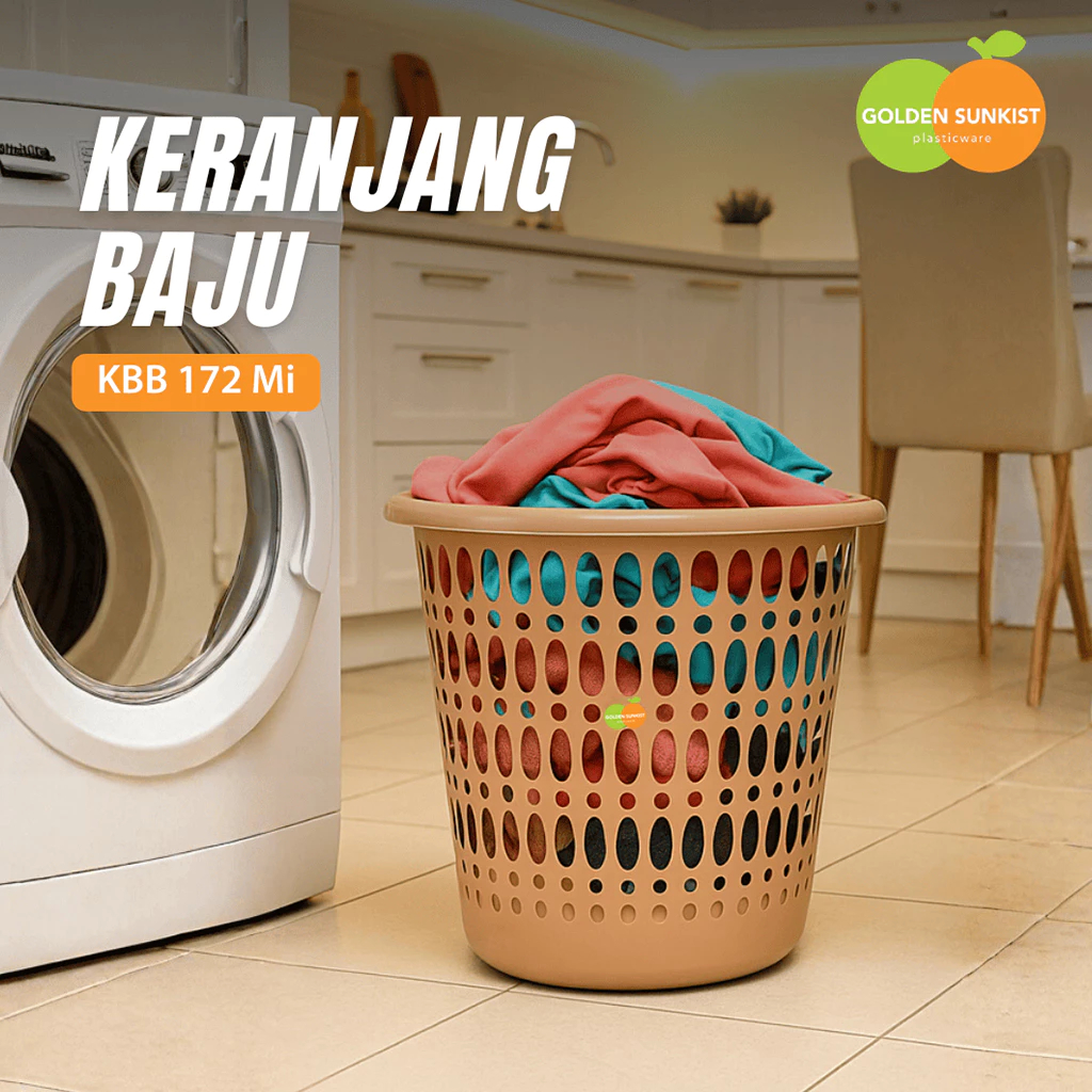 Golden Sunkist Keranjang Baju Plastik KBB 172 Keranjang Baju Kotor Plastik tebal