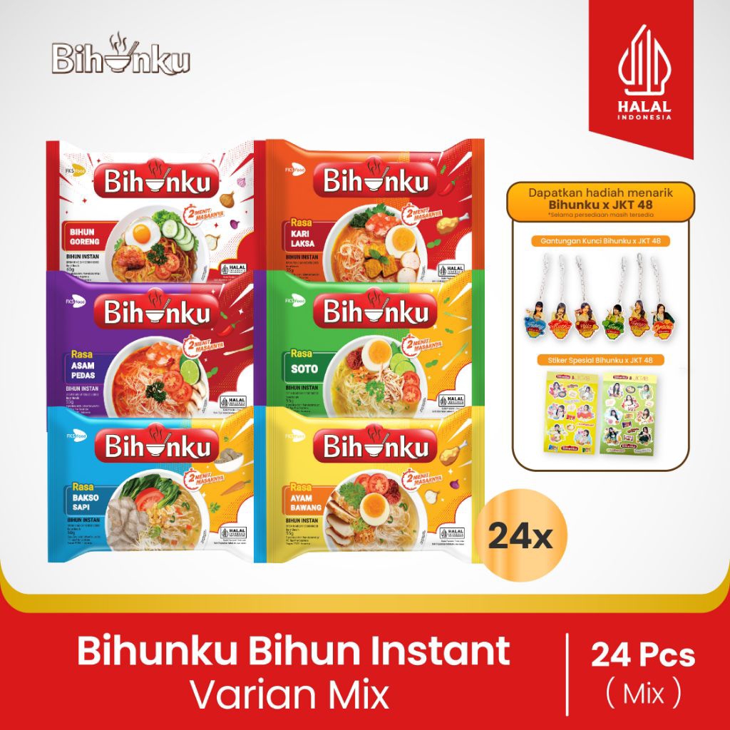 BUNDLING BIHUNKU X JKT48 MIX VARIAN 24 PCS GRATIS MERCHANDISE JKT48