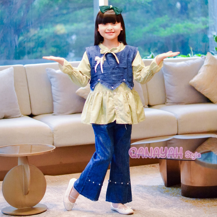 Baju Lebaran Anak Cewek 2026 Setcelan Tanggung 1Stel Baju Anakk Wanset Umur 1-17 Tahun Set Rok Setel