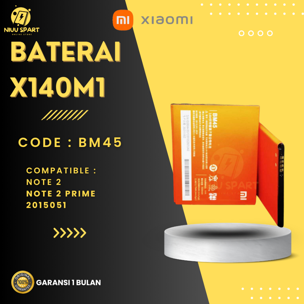 BATERAI BATTERY XIAOMI BM45/NOTE 2 XIAOMI REDMI NOTE 2 DOUBLE [IC POWER] ORIGINAL