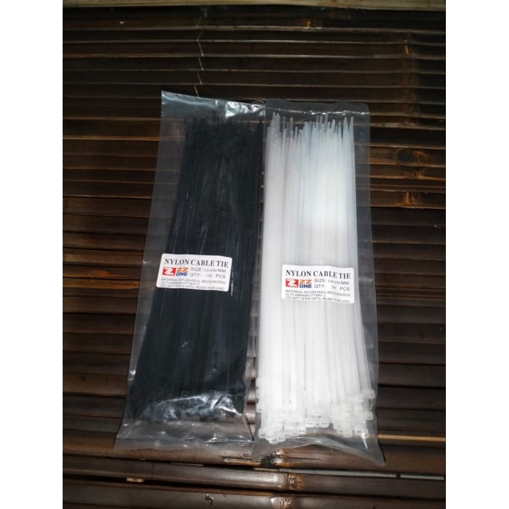 cable ties 3,6x250 varian putih hitam harga sama satu pak isi 100 pcs