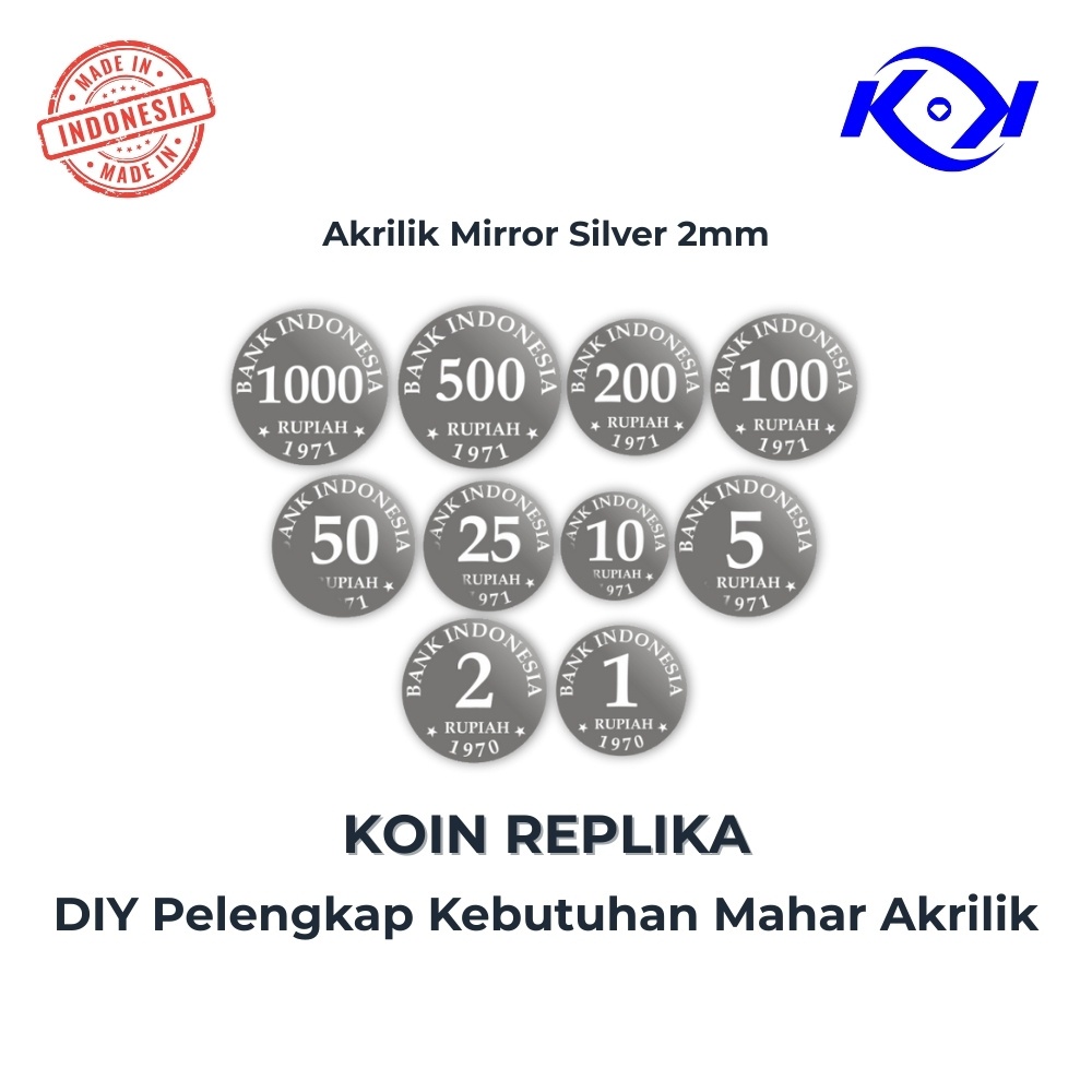 Replika Logam Akrilik / DIY REPLIKA KOIN HIASAN MAHAR UNTUK MAHAR LASER CUTTING
