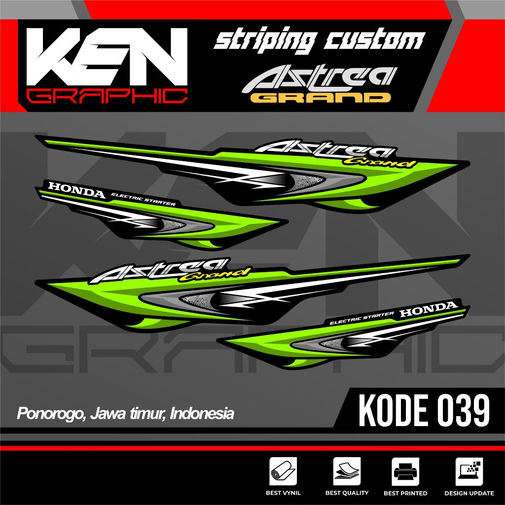 STICKER MOTOR ASTREA GRAND/DECAL ASTREA GRAND/DECAL VARIASI ASTREA/KODE 039