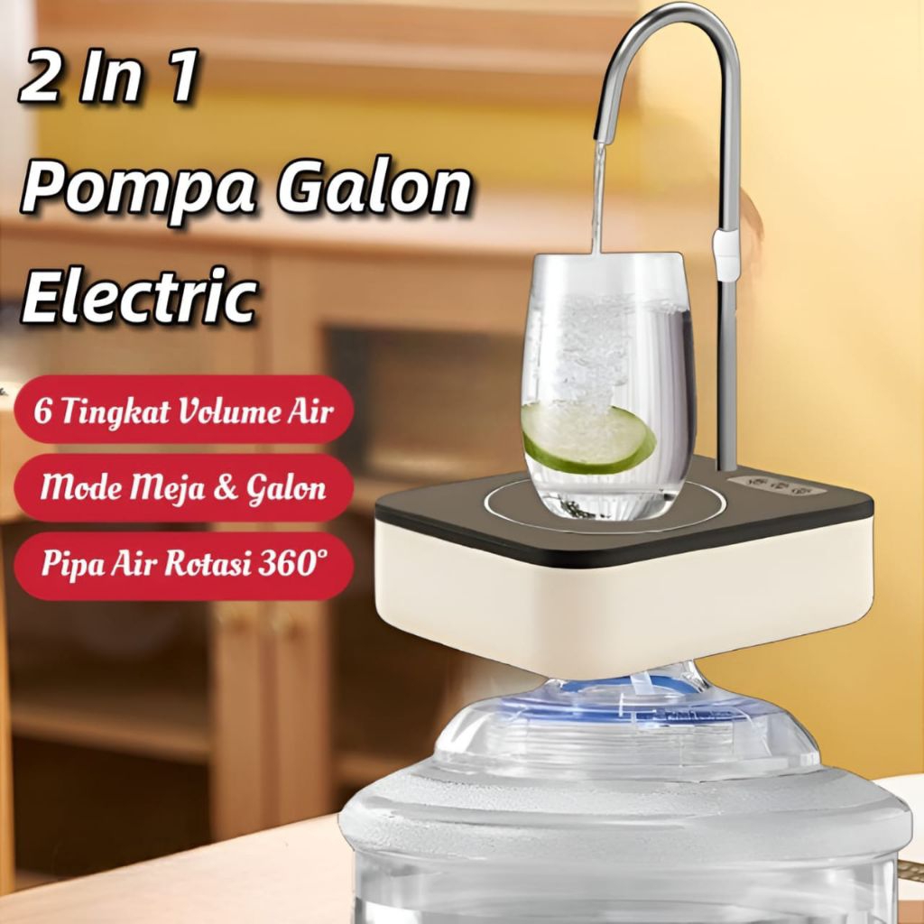Pompa Air Galon Electric Meja Water Pump Dispenser Rechargeable USB Tatakan