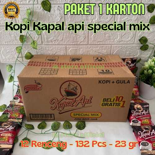 ( 1 DUS ) KOPI KAPAL API SPECIAL MIX // MANTAP // SUSU // GULA AREN // TANPA GULA 1 KARTON PACKING D