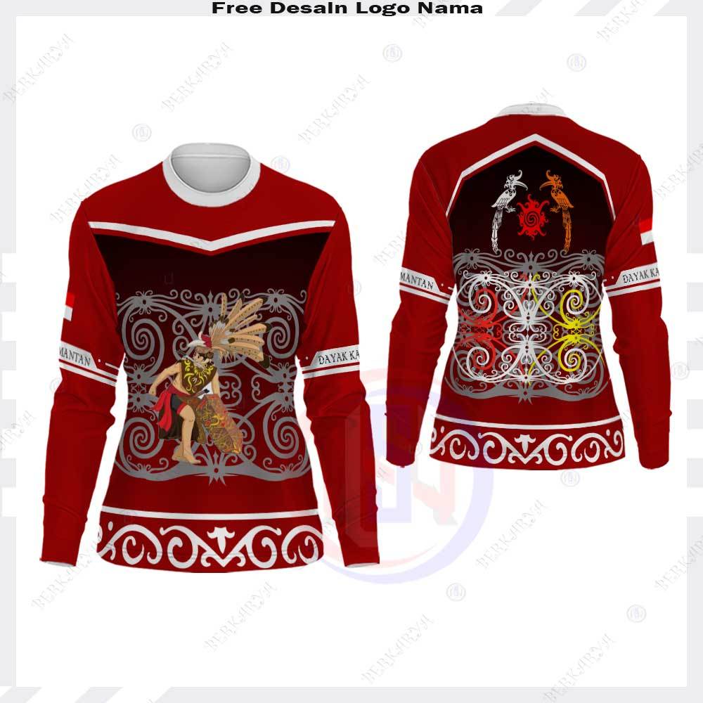 JERSEY DAYAK KALIMANTAN TERBARU BAJU BATIK DAYAK KALIMANTAN FREE CUSTOM KAOS BATIK WANITA FULLPRINT