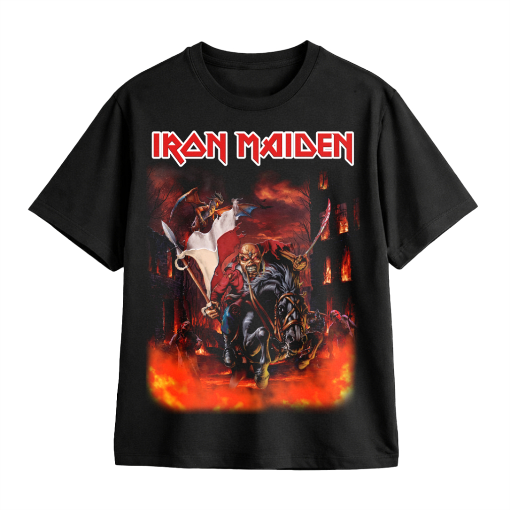 IRON MAIDEN KUDA PERANG KAOS BAND OVERSIZE TSHIRT JUMBO