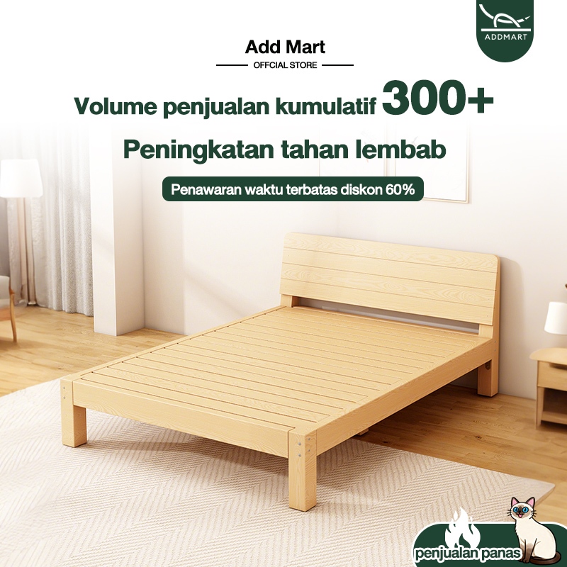 Tempat Tidur Dipan Sandaran Tempat Tidur Kayu Solid Ranjang Dipan Lantai Kayu Asli Dipan Kepala