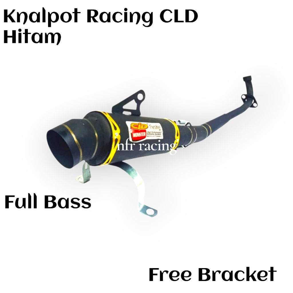 Knalpot Racing CLD Hitam Supra Jupiter Vega Revo Karisma Astrea Grand Blade Kaze Crypton