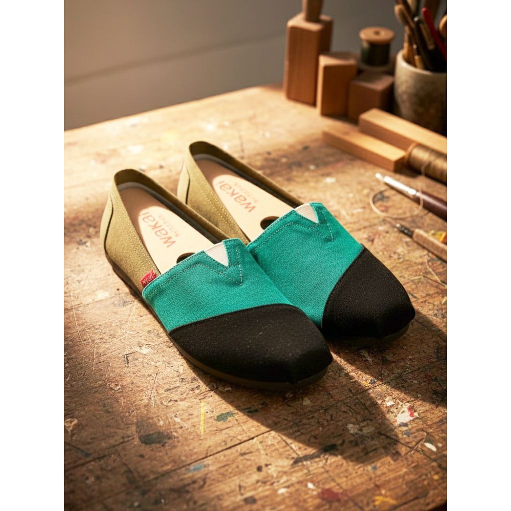 sepatu wakai core 3 tone original slip on unisex