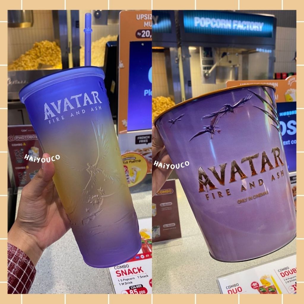 Tumbler CGV Avatar Fire and Ash / CGV Popcorn Bucket Avatar 2025 / Totem Cup CGV Avatar 2025