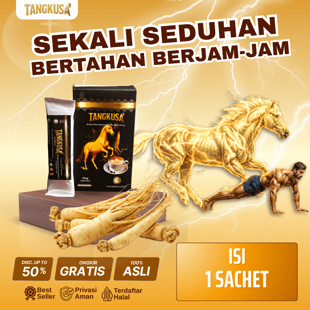 KOPI SACHET Kopi Tangkusa Asli 1 Sachet Kopi Ginseng Kuat Tahan Lama Pasak Bumi Pria Tahan Lama