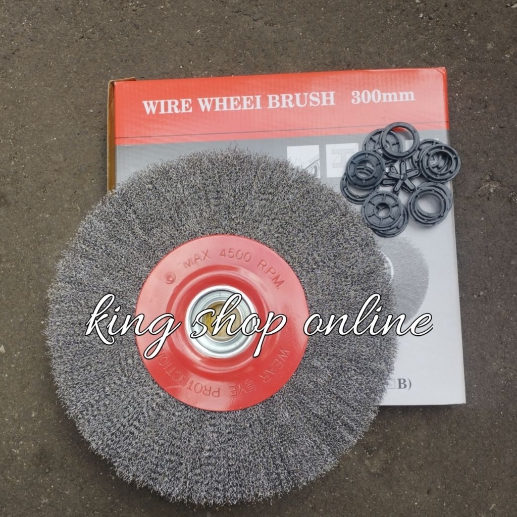 sikat kawat gerinda duduk 12 inch 300 mmWire Wheel Brush Brass Sikat Kawat Baja Piring steel Gerinda